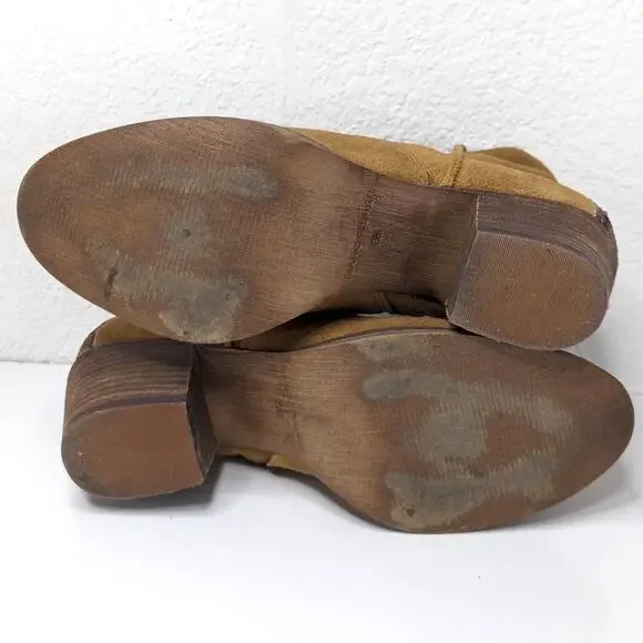 Marc Fisher Stefani Ankle Bootie Boot Suede Leather Brown Western Cowboy Tan 6 - Picture 10 of 12